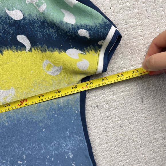 Brax Feel Good Abstract Multicolor Watercolor AOP Boho T-Shirt Womens Sz 36 - Picture 7 of 10